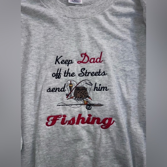Embroidered Fishing Tee for Dads - Picture 3 of 4